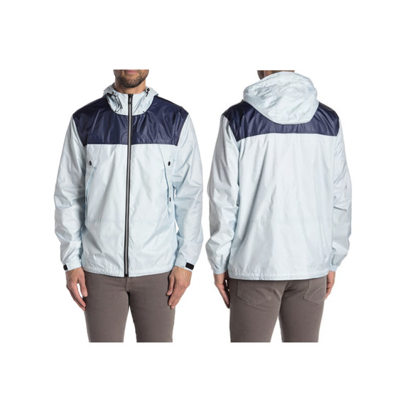 Noize Other - Noize Mens Colorblock Panel Nylon Hoodie Jacket Zip Up Blue M Medium